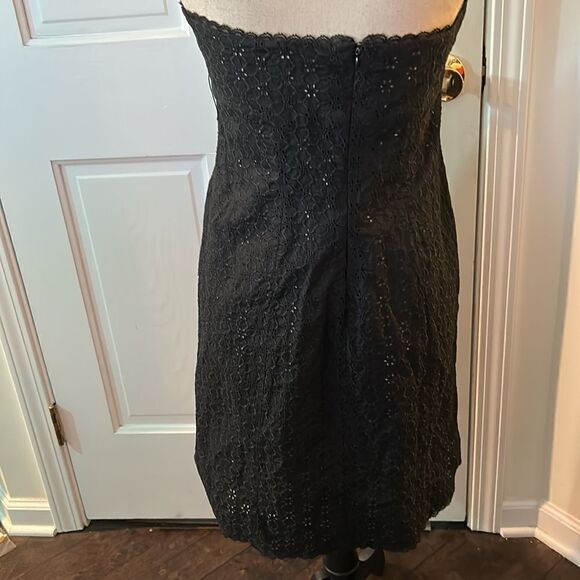 SHOSHANNA BLACK STRAPLESS EYELET DRESS - Picture 4 of 7